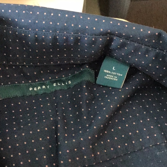 Perry Ellis 100% Cotton button down shirt size L - Picture 7 of 8